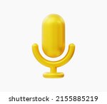 3d realistic microphone icon... | Shutterstock .eps vector #2155885219