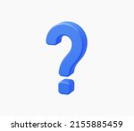 3d realistic question mark... | Shutterstock .eps vector #2155885459