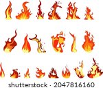 vector of the fires bundle  ... | Shutterstock .eps vector #2047816160