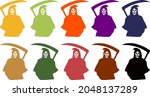 vector of the colorful grim... | Shutterstock .eps vector #2048137289