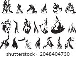 vector of the black fire clipart | Shutterstock .eps vector #2048404730