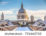St. Paul's Cathedral and Millenium Bridge in London