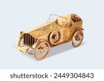 Golden vintage toy car isolated ...
