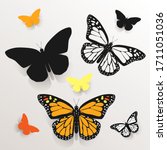 set of butterfly isolated on... | Shutterstock .eps vector #1711051036