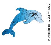 Floral Dolphin Sticker Isolated ...