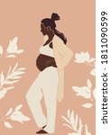 vector illustration of pregnant ... | Shutterstock .eps vector #1811090599