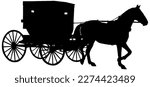 Amish Horse and Buggy Silhouette in black 