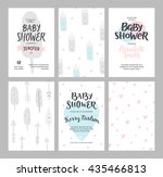 baby shower girl and boy... | Shutterstock .eps vector #435466813
