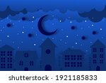 night sky with stars and moon... | Shutterstock .eps vector #1921185833
