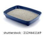 A Blue Cat Litter Tray With...