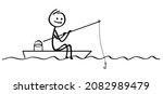 drawing cartoon stickman on... | Shutterstock .eps vector #2082989479