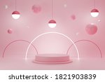 3d rendering empty pink... | Shutterstock . vector #1821903839