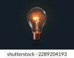 Brainstorming, creative idea. Artificial Intelligence digital concept of modern internet technology and innovative processes. Light bulb glows with brain