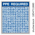 set of ppe required symbol sign ... | Shutterstock .eps vector #1854711880