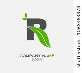 letter r logo with leaf element ... | Shutterstock .eps vector #1063483373