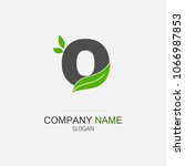 letter o logo with leaf element | Shutterstock .eps vector #1066987853