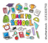 hand drawn back to school... | Shutterstock .eps vector #1151333753