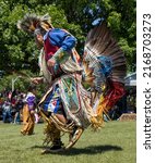 Small photo of Spirit of the Drum Traditional and Educational Powwow, Smiths Falls, Ontario, Canada, 11-12 June 2022 - Traditional Bustle Dancer