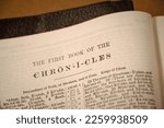 Small photo of Washington D.C., United States - January 31, 2023: The Book of 1 Chronicles of the Holy Bible, Old Testament. Story of kings of Israel and Judah.