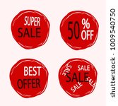 red discount stickers set.... | Shutterstock .eps vector #1009540750