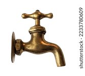 Antique Brass Water Spigot Side ...
