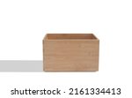 Empty Wooden Box On Isolated...