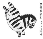 cute cartoon zebra standing on...