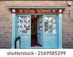 Small photo of Bakewell, UK- May 15, 2022: The Wye Wool shop in Bakewell England.