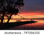 Sunset by the lake shore, lake Suutarinjarvi, Tyrnava, Finland