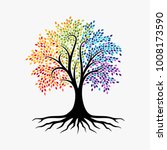 abstract tree  vibrant tree... | Shutterstock .eps vector #1008173590