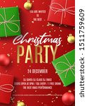 merry christmas party flyer.... | Shutterstock .eps vector #1511759609