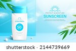 sunscreen ad background... | Shutterstock .eps vector #2144739669