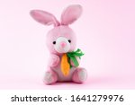 Toy Pink Rabbit On A Pastel...