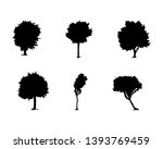 trees set of black silhouette... | Shutterstock .eps vector #1393769459