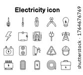 Electricity Icons On A White...