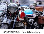 Old Vintage Motorcycle  Closeup ...