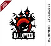 halloween skull castle vector... | Shutterstock .eps vector #1503263993