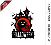 halloween skull castle vector... | Shutterstock .eps vector #1503263999