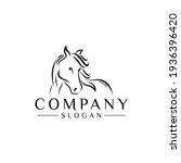 horse head outline logo designs ... | Shutterstock .eps vector #1936396420