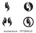 hair woman and face logo and... | Shutterstock .eps vector #797289619