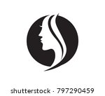 hair woman and face logo and... | Shutterstock .eps vector #797290459