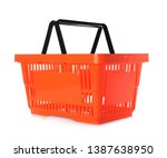 color plastic shopping basket... | Shutterstock . vector #1387638950