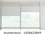 large window with open roller... | Shutterstock . vector #1458623849