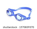 Blue Swim Goggles Isolated On...