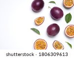 fresh ripe passion fruits ... | Shutterstock . vector #1806309613