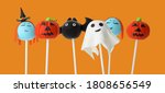 set of halloween themed cake... | Shutterstock . vector #1808656549