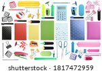 set of bright school stationery ... | Shutterstock . vector #1817472959