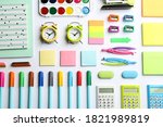 school stationery on white... | Shutterstock . vector #1821989819