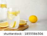 Soda Water With Lemon Slices On ...