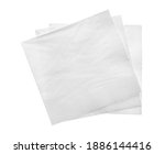 Clean paper tissues on white background, top view